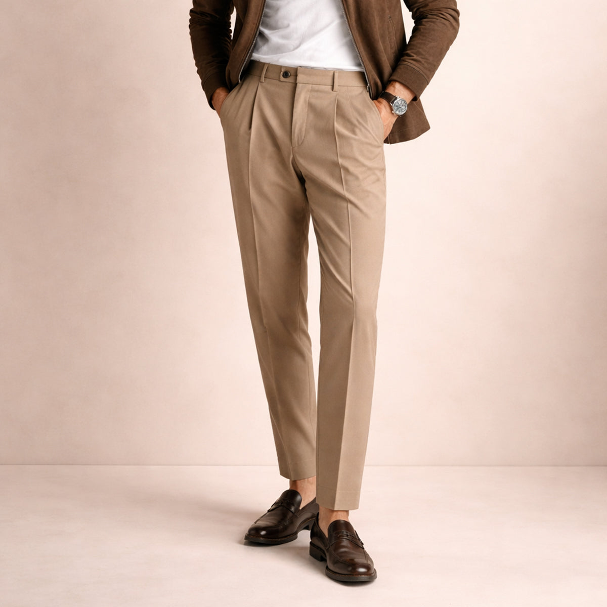 Axel | Men's Tailored Pleated Dress Pants Black