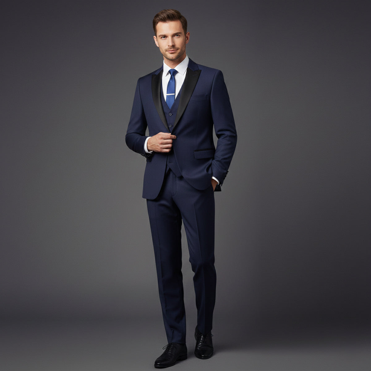 Wyatt | Men's Black Formal Suit Three Piece Tuxedo