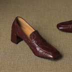 Dama Washington Camille women's block heel loafers burgundy slip on - view 7