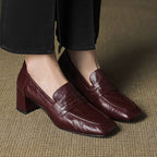 Dama Washington Camille women's block heel loafers burgundy slip on - view 4