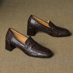 Dama Washington Camille women's block heel loafers burgundy slip on - view 18