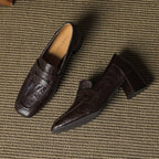 Dama Washington Camille women's block heel loafers burgundy slip on - view 17