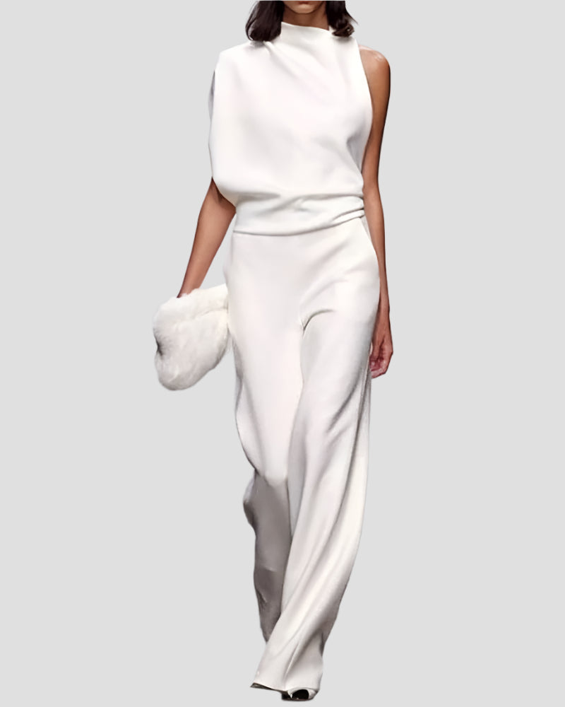 Rue | Women's High Waisted Wide Leg Pants Cream