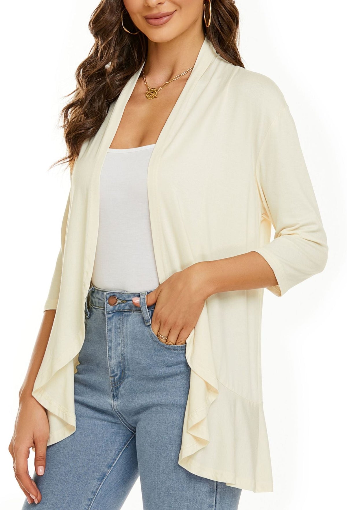 Dama Washington Briar open front draped cardigan - view 10