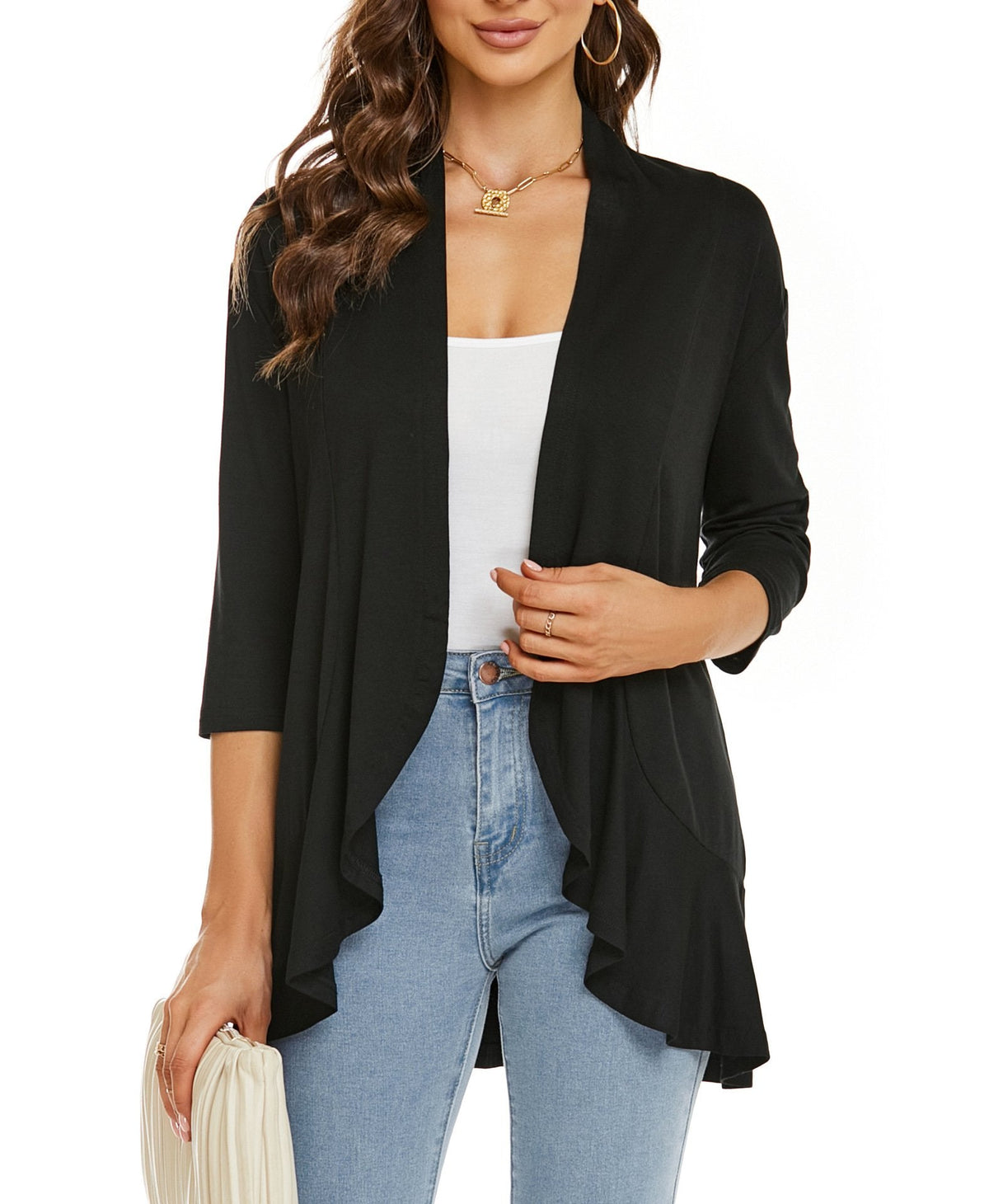 Dama Washington Briar open front draped cardigan - view 2