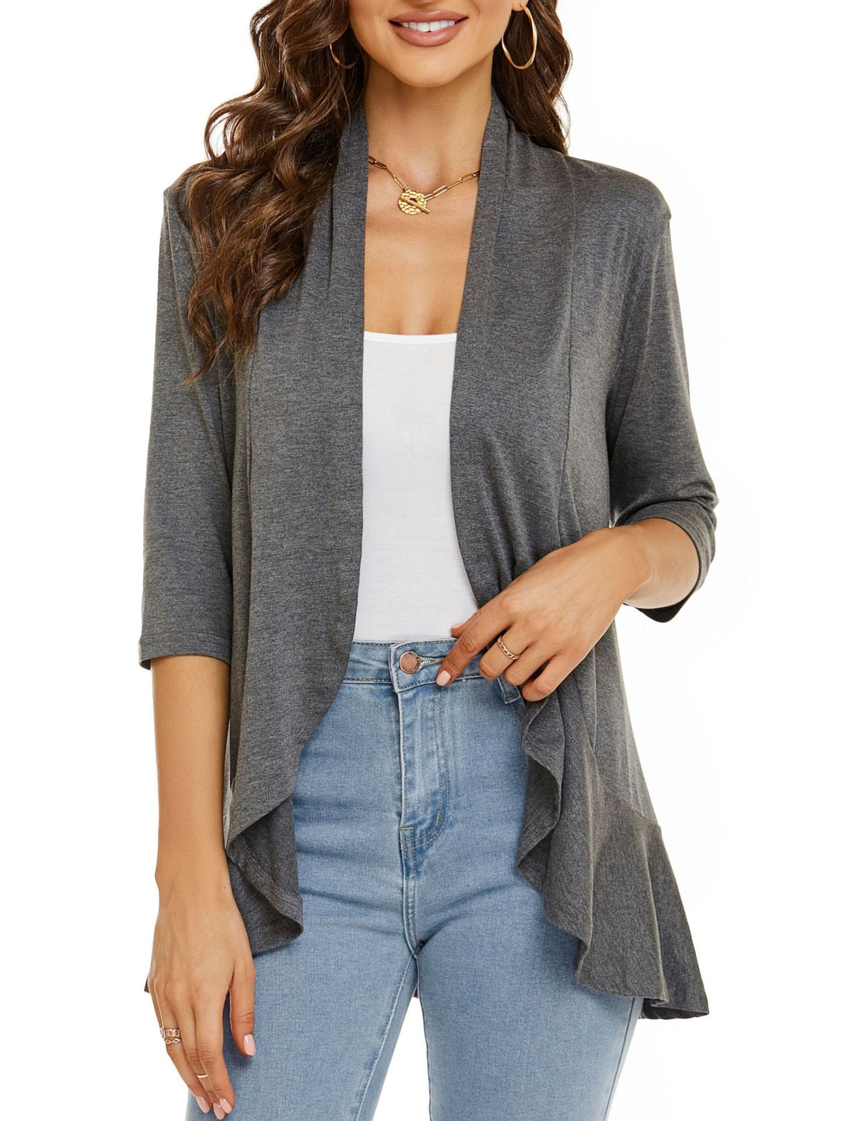 Dama Washington Briar open front draped cardigan - view 6