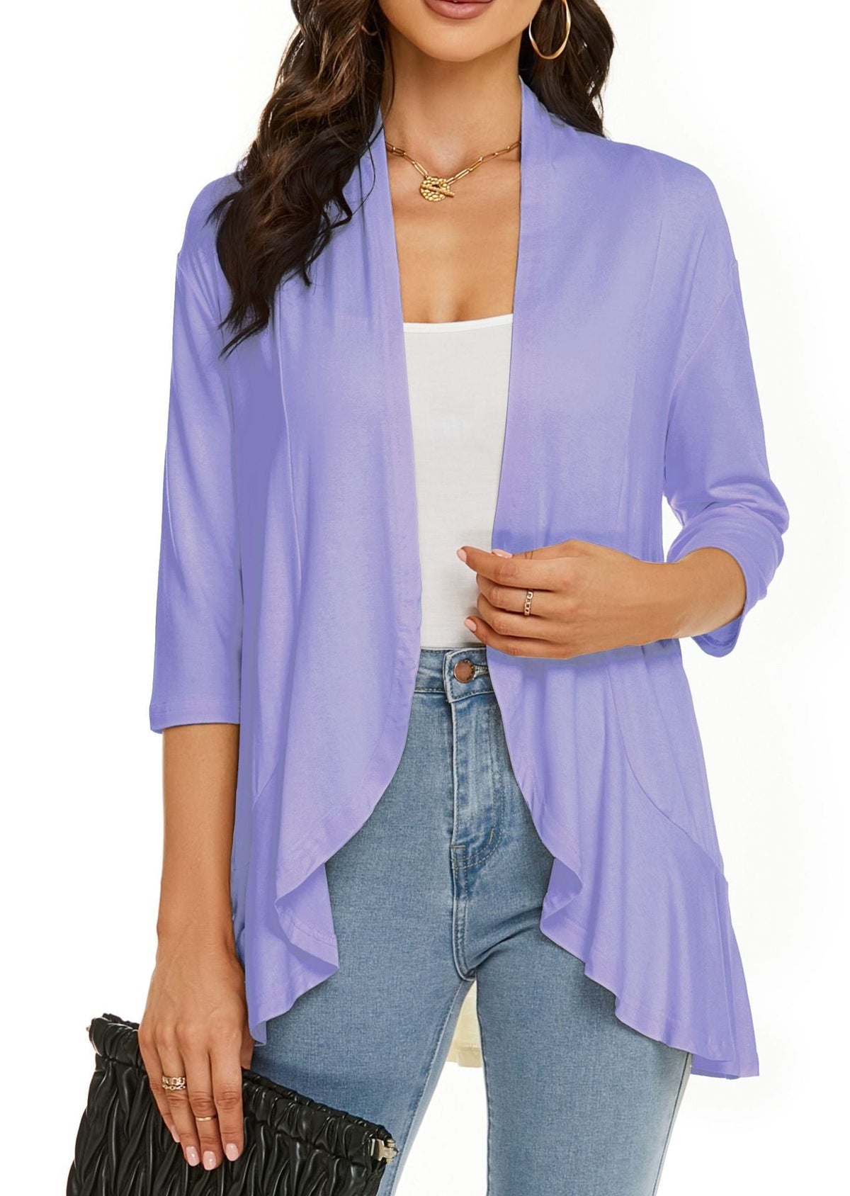 Dama Washington Briar open front draped cardigan - view 12