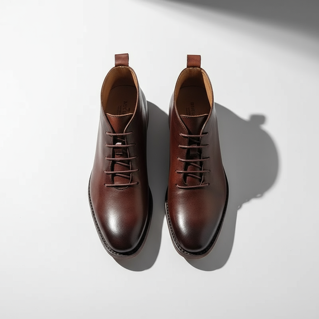 Axel | Men's Leather Lace Up Ankle Boots Brown