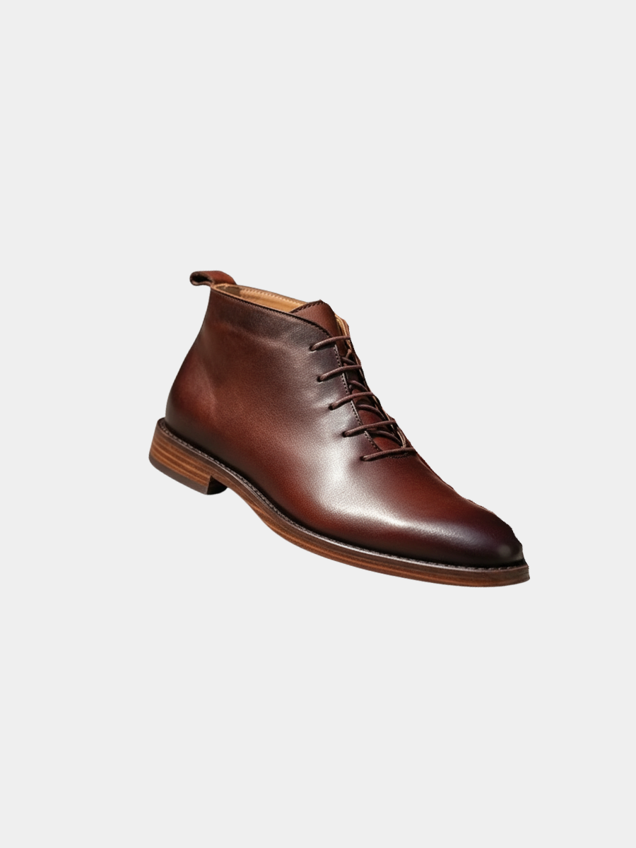 Axel | Men's Leather Lace Up Ankle Boots Brown