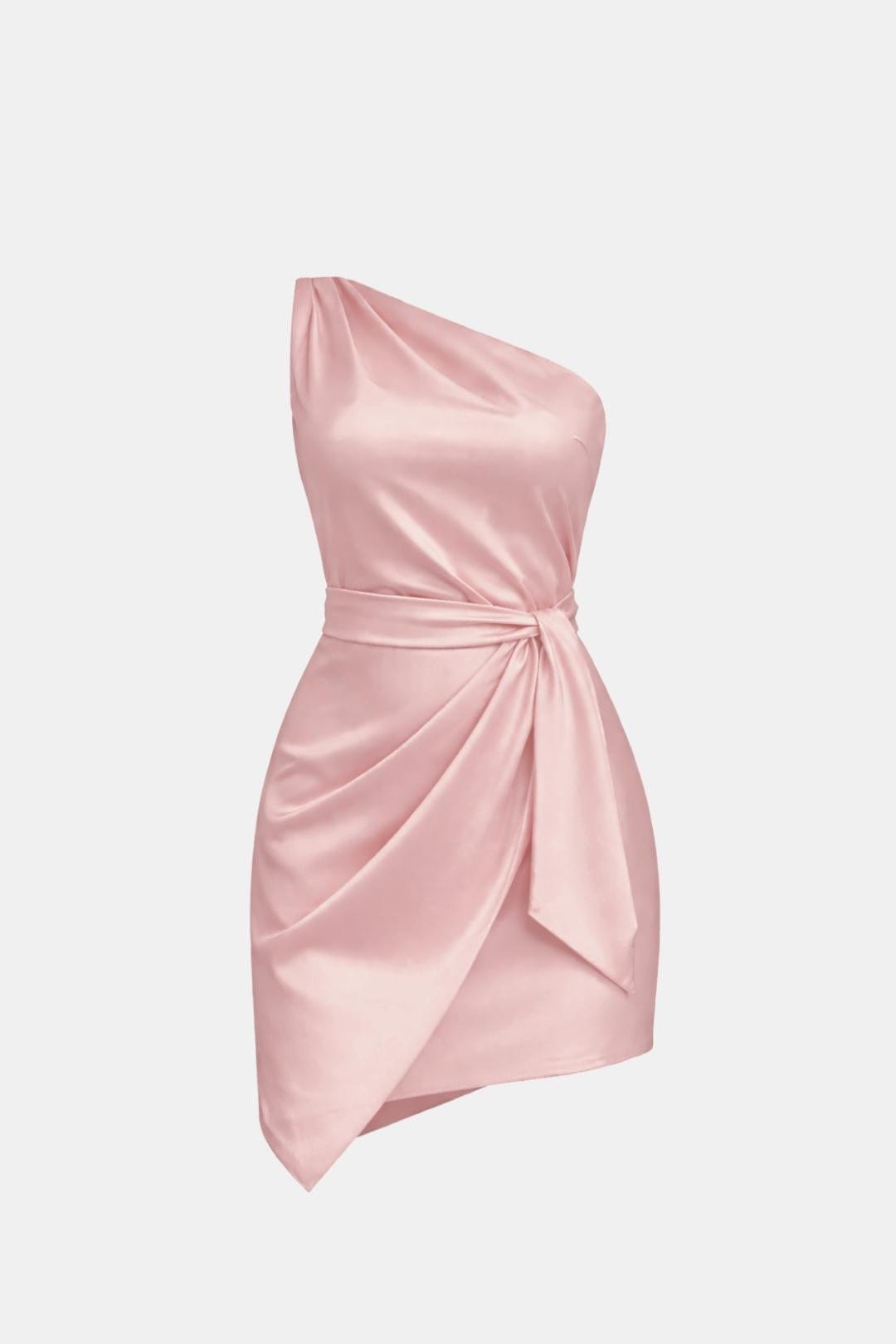 Paloma | Women's One Shoulder Satin Mini Dress Cream