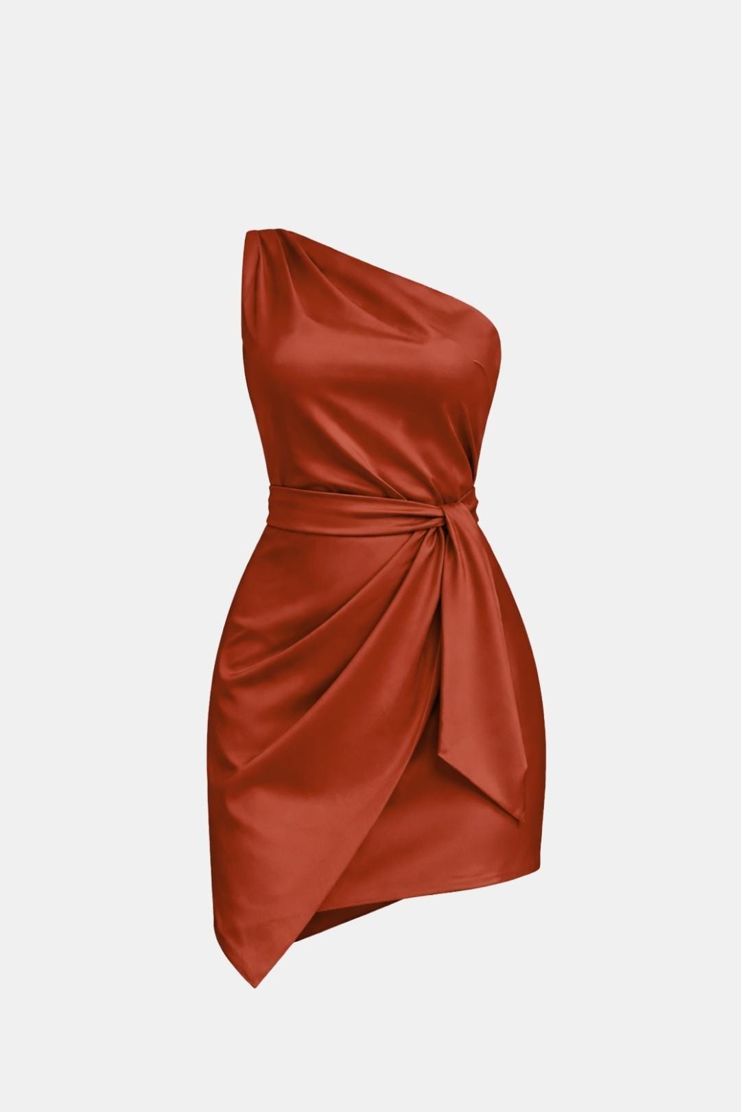 Paloma | Women's One Shoulder Satin Mini Dress Cream