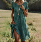 Dama Washington Ivy women's floral midi dress short sleeve turquoise - view 3