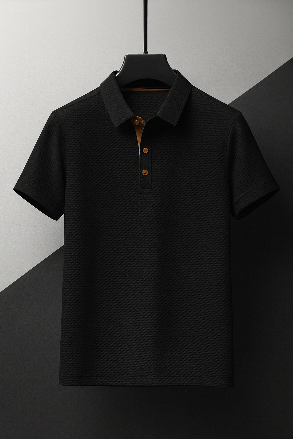 Axel | Men's Polo Shirt Light Blue Textured Short Sleeve