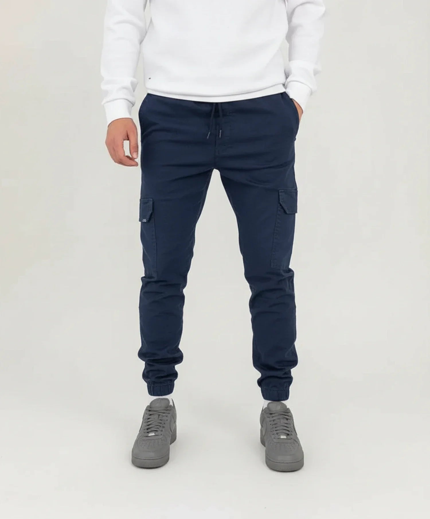 Axel | Men's Cargo Pants Black Tapered Jogger Style