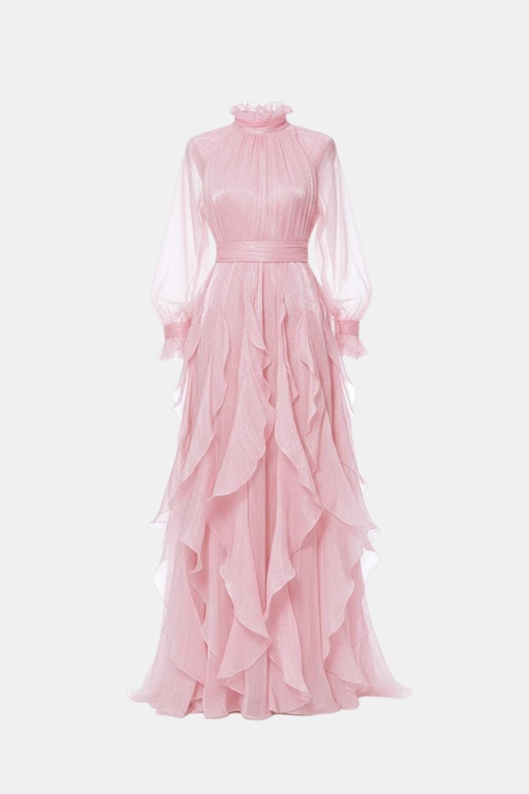 Lola | Women's Long Sleeve Maxi Dress Cream Ruffled
