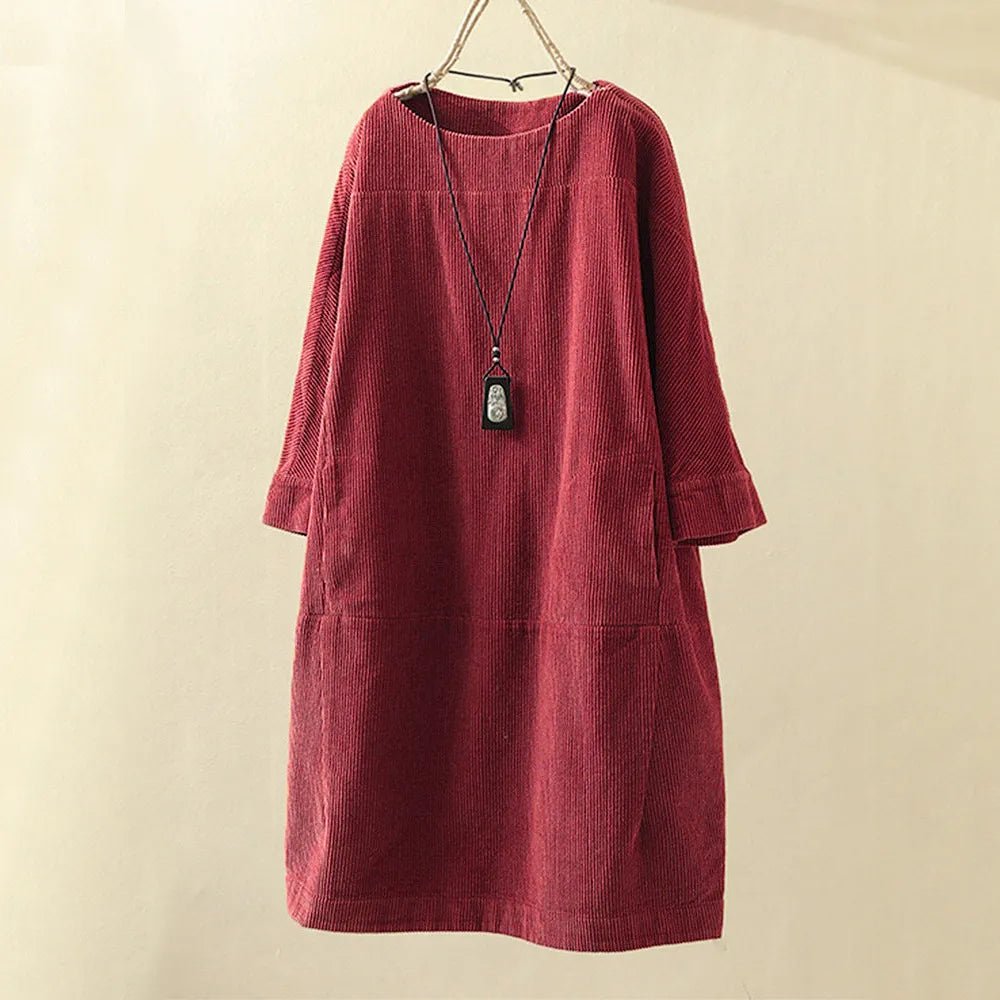 Elise | Women's Corduroy Tunic Dress Long Sleeve