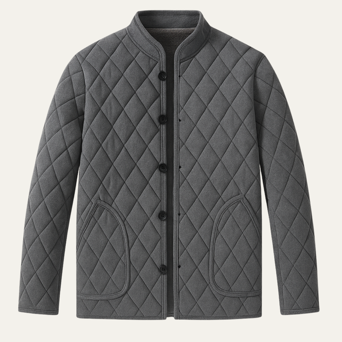 Beau | Men's Quilted Blazer Gray Button Up Jacket