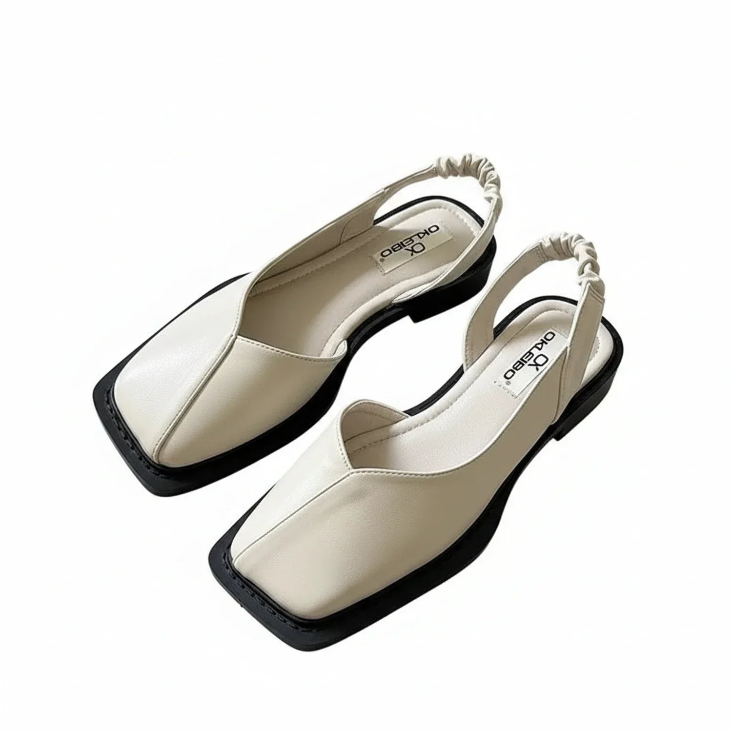 Demi | Women's Square Toe Slingback Sandals Cream