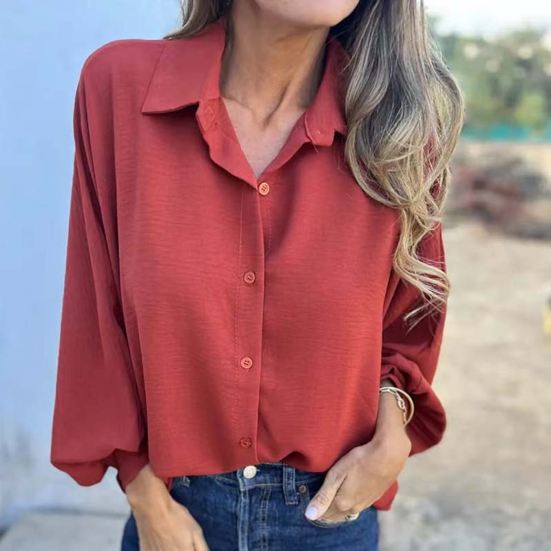 Nina | Women's Cropped Linen Button Down Shirt Gray