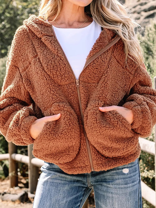 Dama Washington Avalon women's relaxed fit zip up jacket - front view