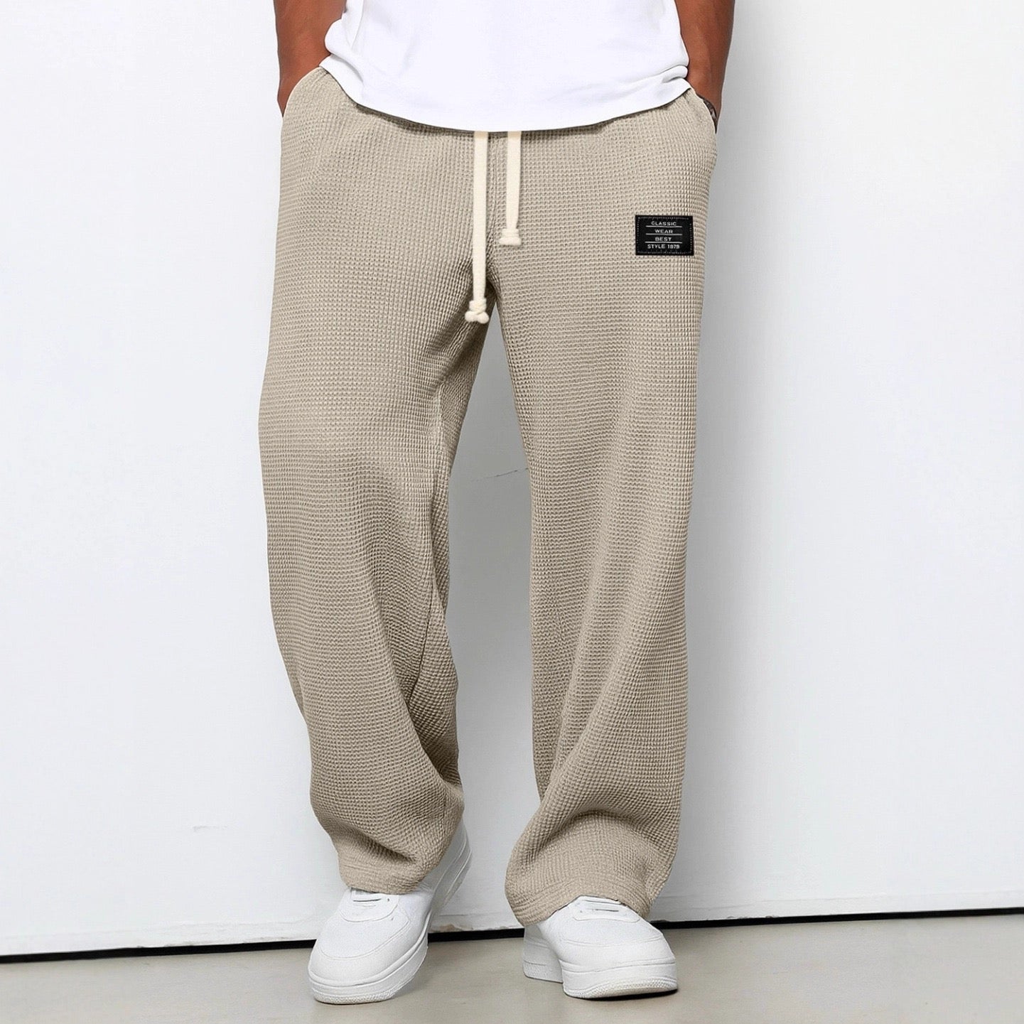 Axel | Men's Relaxed Fleece Pants Light Blue Drawstring