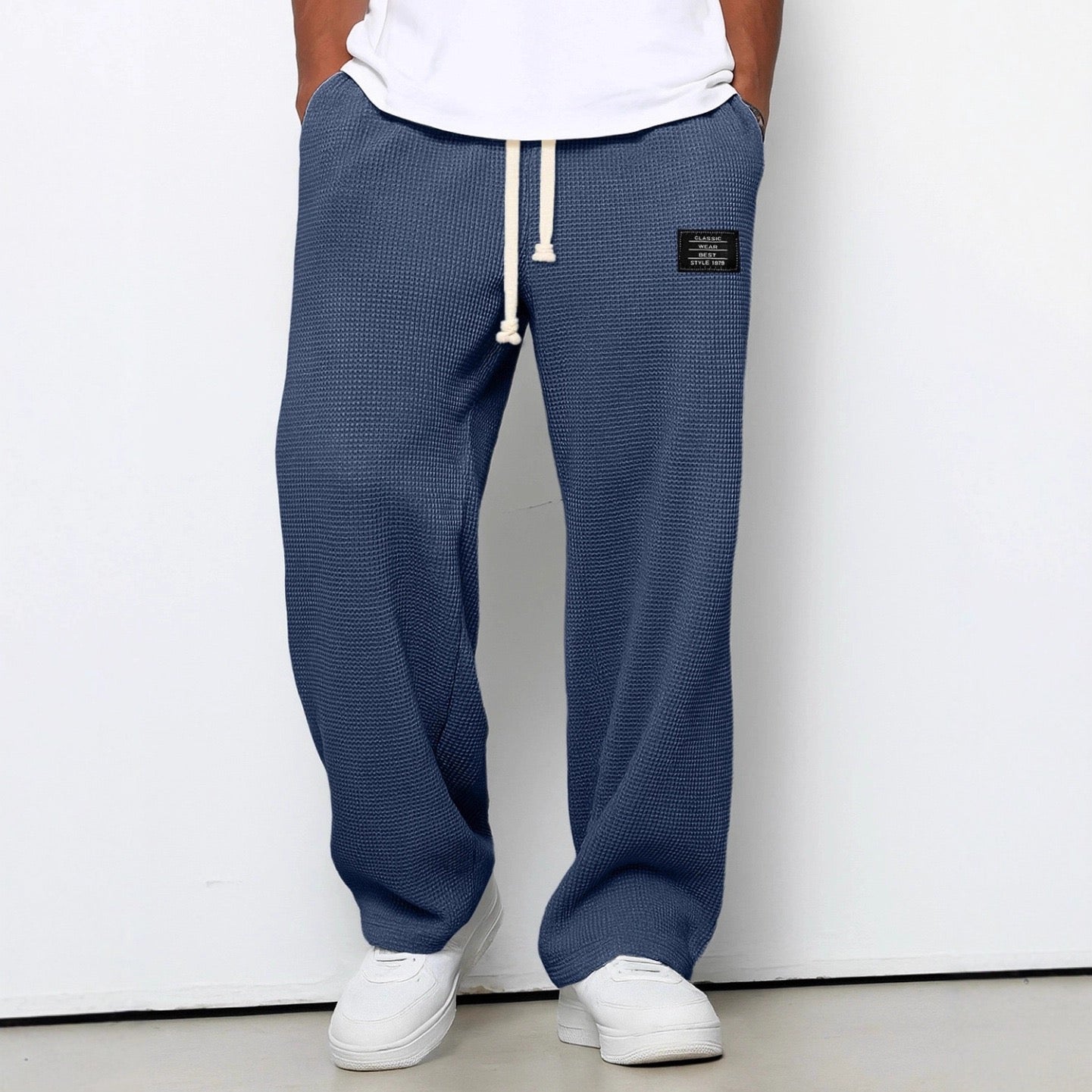 Axel | Men's Relaxed Fleece Pants Light Blue Drawstring