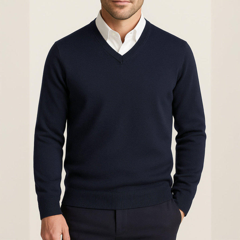 Dama Washington Beau men's v neck cashmere sweater cream - view 16
