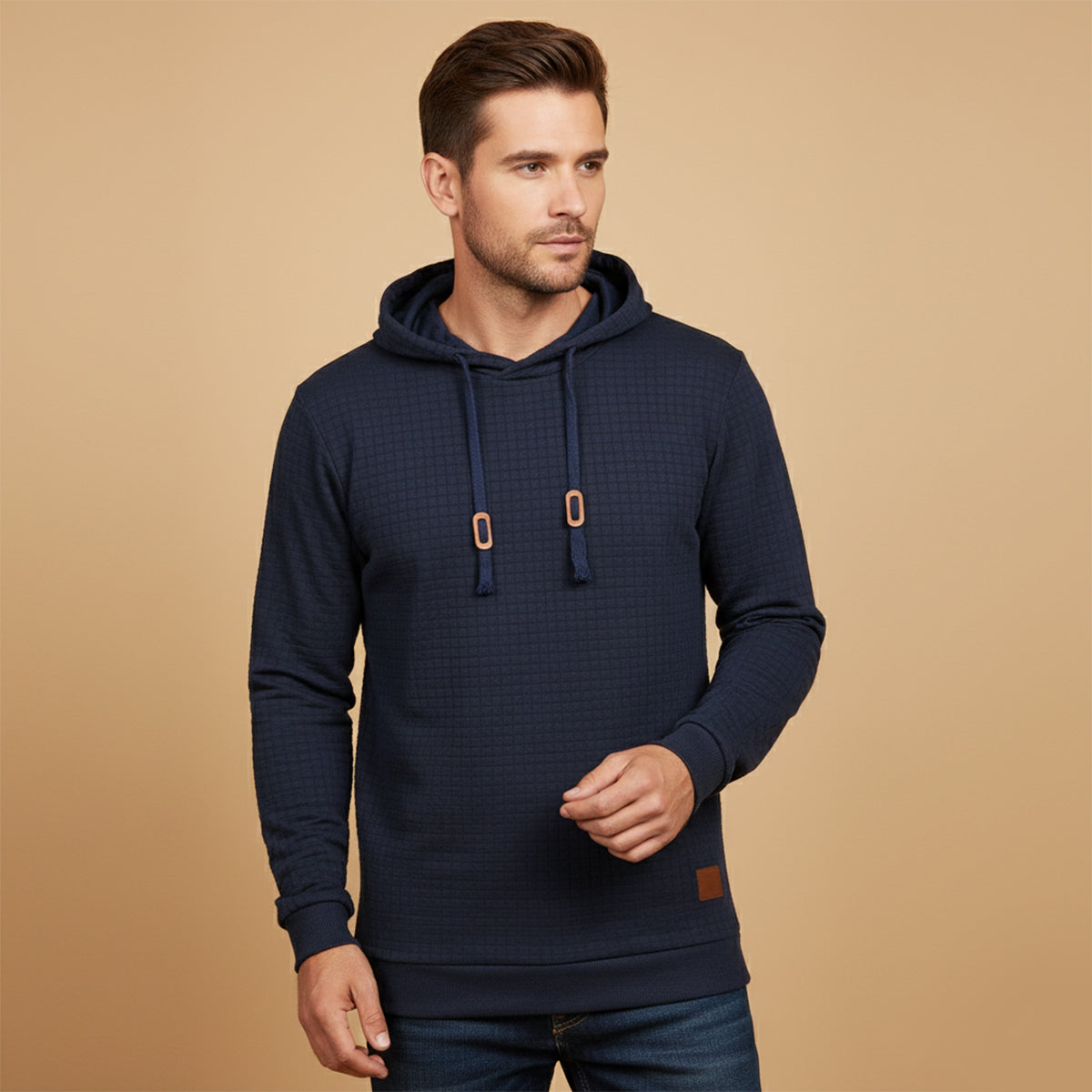 Callum | Men's Cable Knit Hoodie Sweater Charcoal Gray