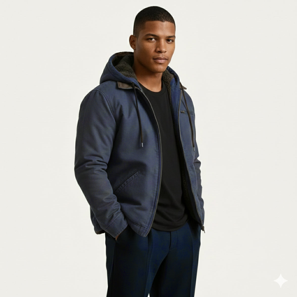 Ash | Men's Utility Jacket Tan Fleece Lined Hooded