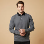 Dama Washington Axel men's long sleeve polo shirt cream white collar - view 10