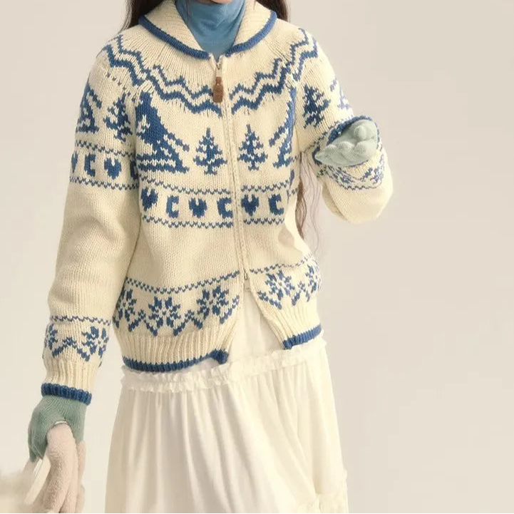 Dama Washington Griselda women's zip-up fair isle cardigan - view 2