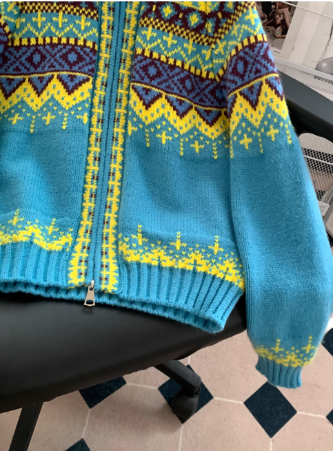 Dama Washington Griselda women's zip-up fair isle cardigan - view 4
