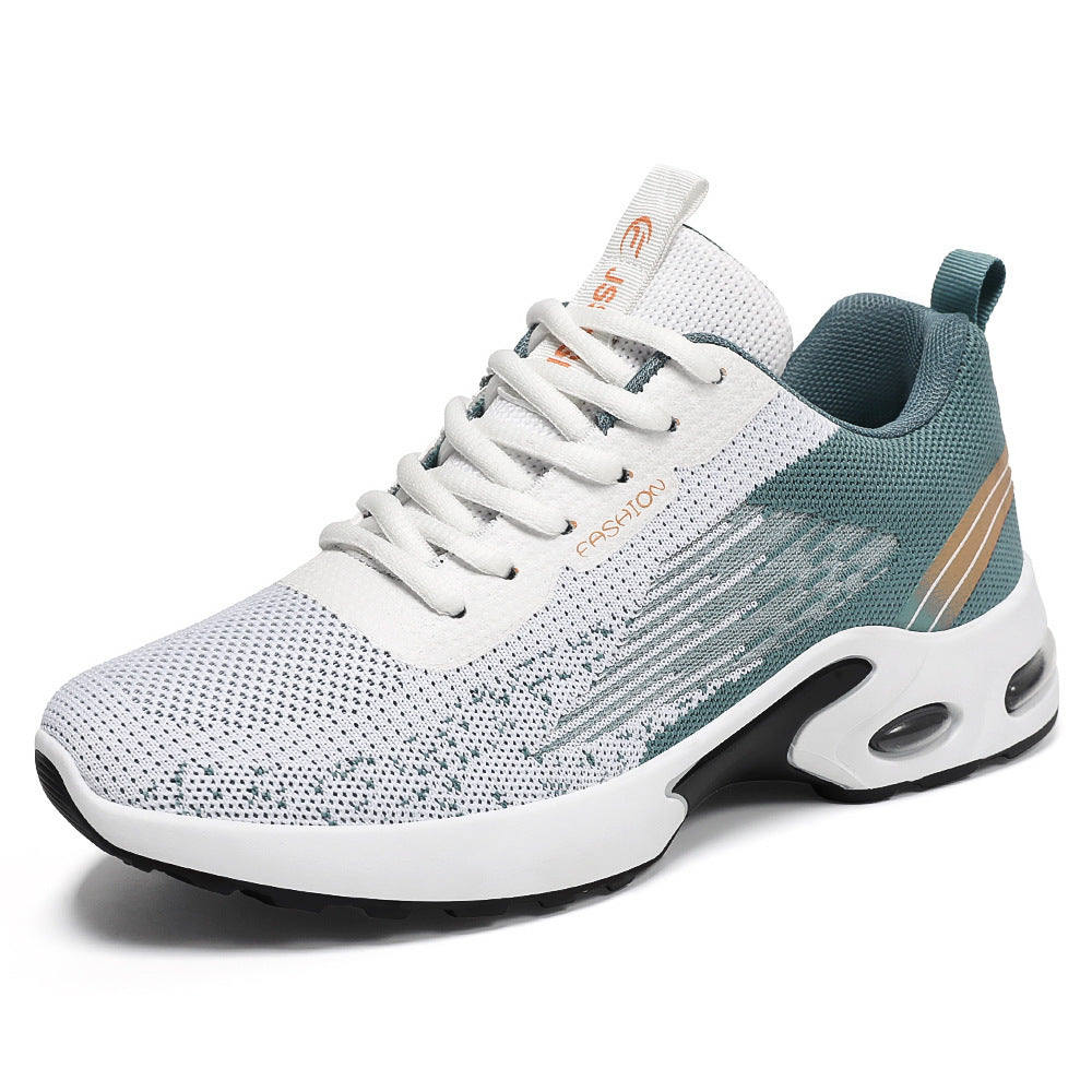 Axel | Men's White Black Knit Lace Up Athletic Sneaker