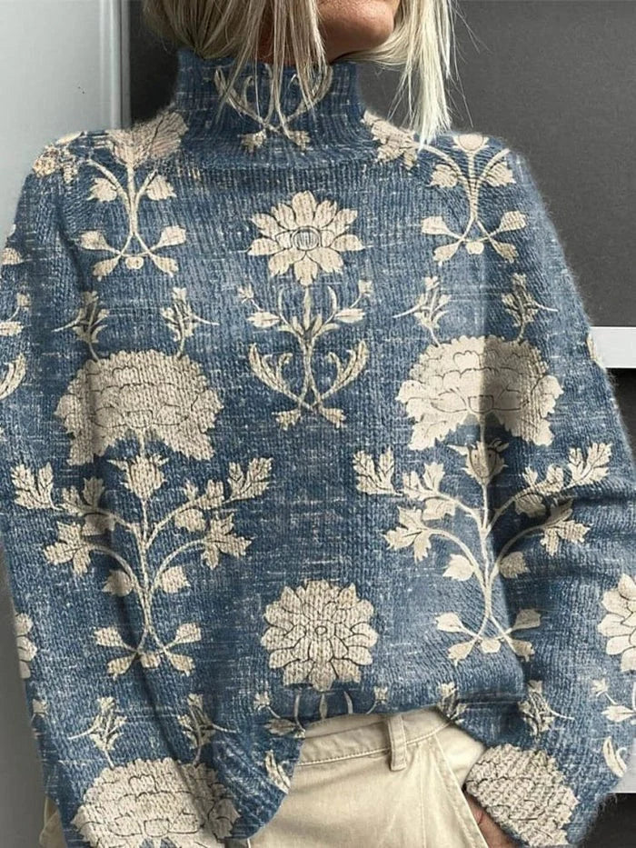 Dama Washington Rue women's cottagecore knit sweater green embroidered forest - view 3