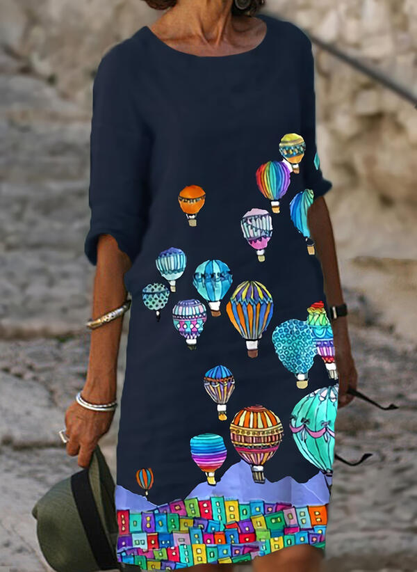 Ada | Women's V Neck Midi Dress Navy Floral Print
