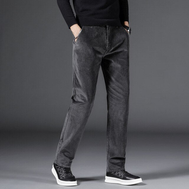 Bram | Men's Corduroy Pants Black Straight Leg