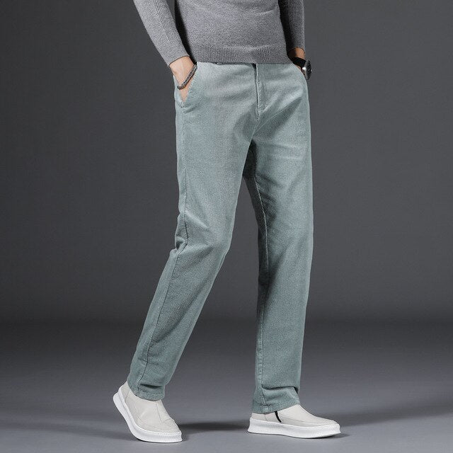 Bram | Men's Corduroy Pants Black Straight Leg