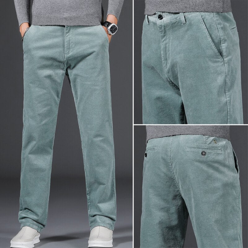 Bram | Men's Corduroy Pants Black Straight Leg