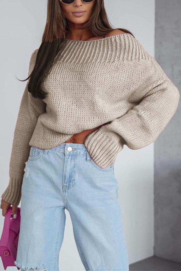 Esme | Women's Oversized Crop Sweater Black Knit