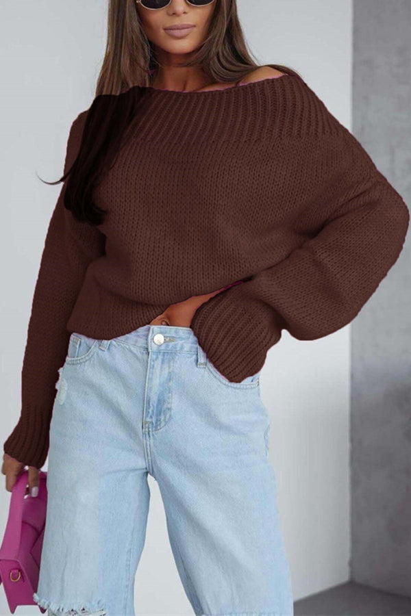 Esme | Women's Oversized Crop Sweater Black Knit