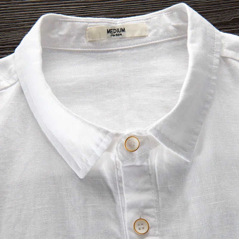 Bram | Men's Denim Shirt Navy Long Sleeve Button Up