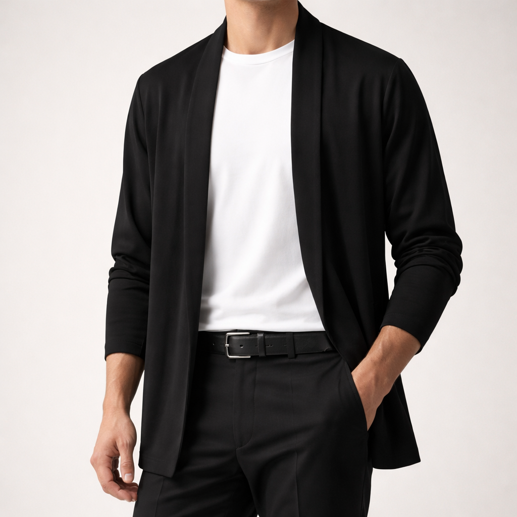 Beau | Men's Cardigan Sweater Gray Long Sleeve Open Front