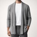 Dama Washington Beau men's cardigan sweater gray long sleeve open front - front view