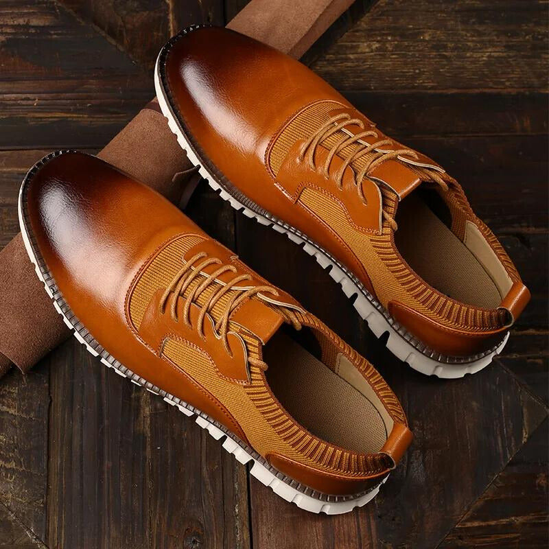 Jude | Men's Cognac Leather Oxford Shoes White Sole