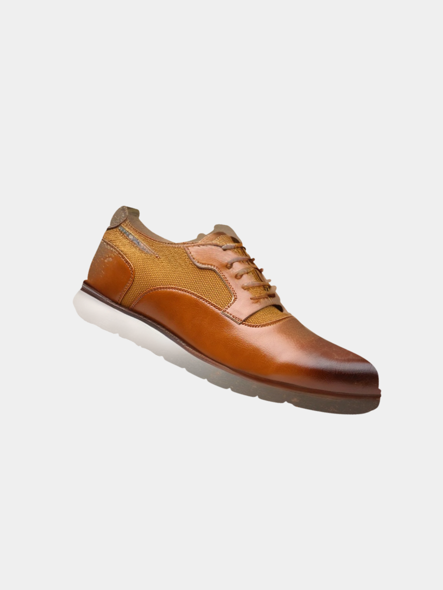 Jude | Men's Cognac Leather Oxford Shoes White Sole