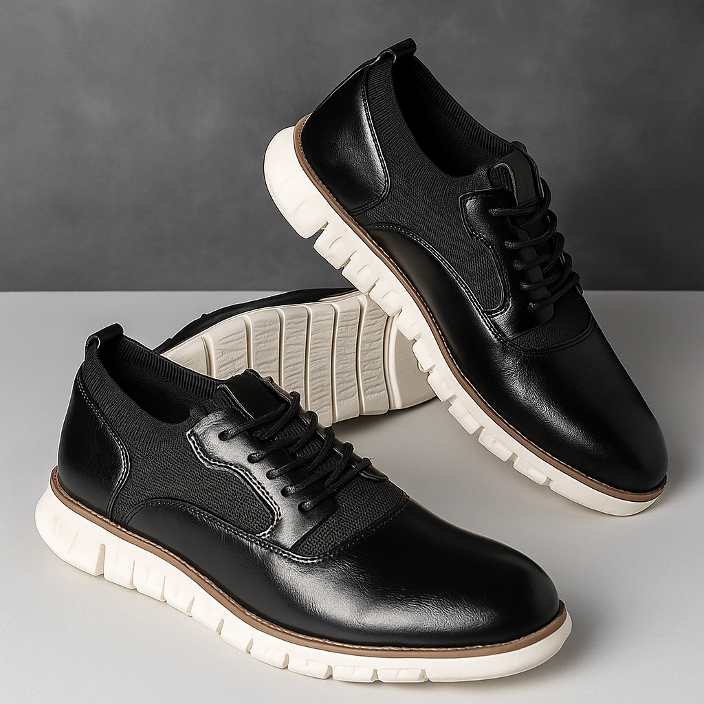 Jude | Men's Cognac Leather Oxford Shoes White Sole