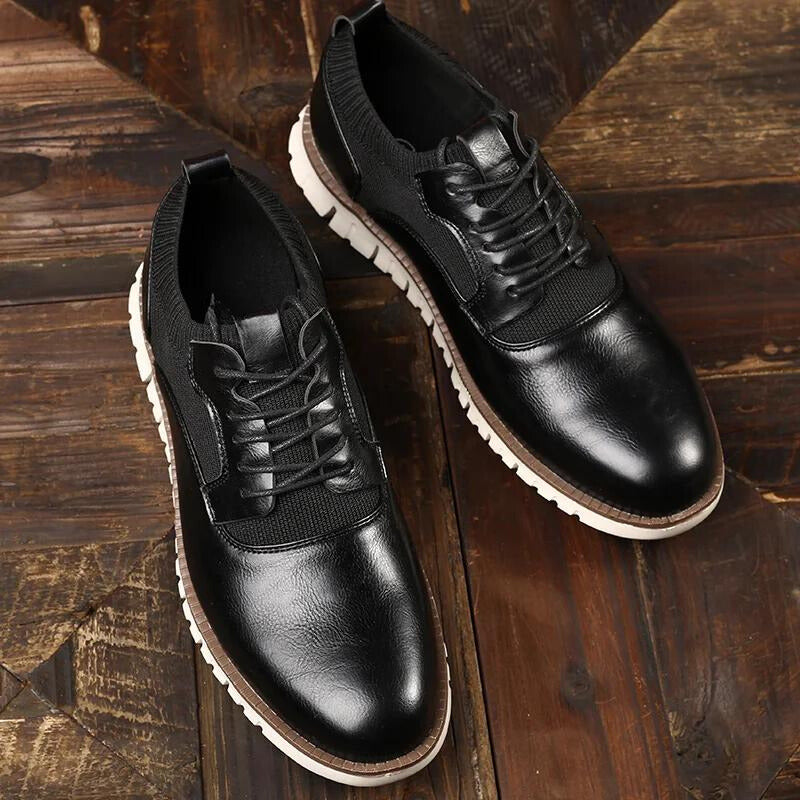Jude | Men's Cognac Leather Oxford Shoes White Sole