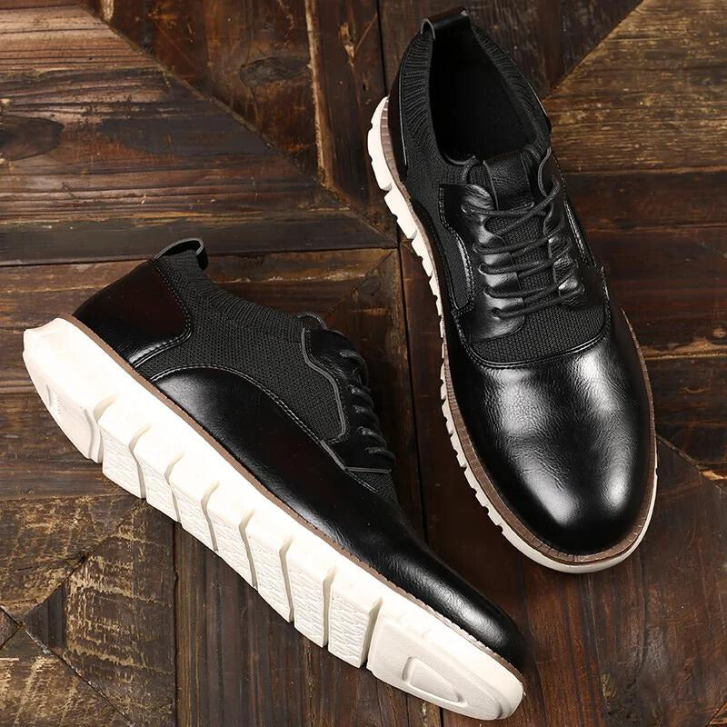 Jude | Men's Cognac Leather Oxford Shoes White Sole
