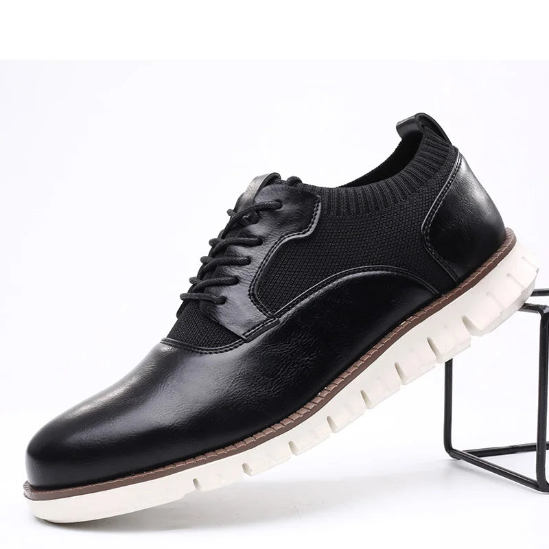 Jude | Men's Cognac Leather Oxford Shoes White Sole