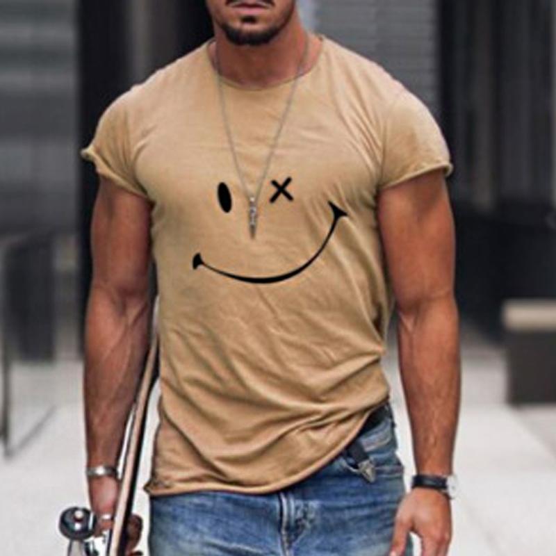 Max | Men's Graphic Tee White Smiley Face Print